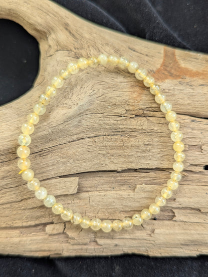 Golden Rutile Quartz Bracelet – 4mm & Chip - Natural Fine Thread Rutile
