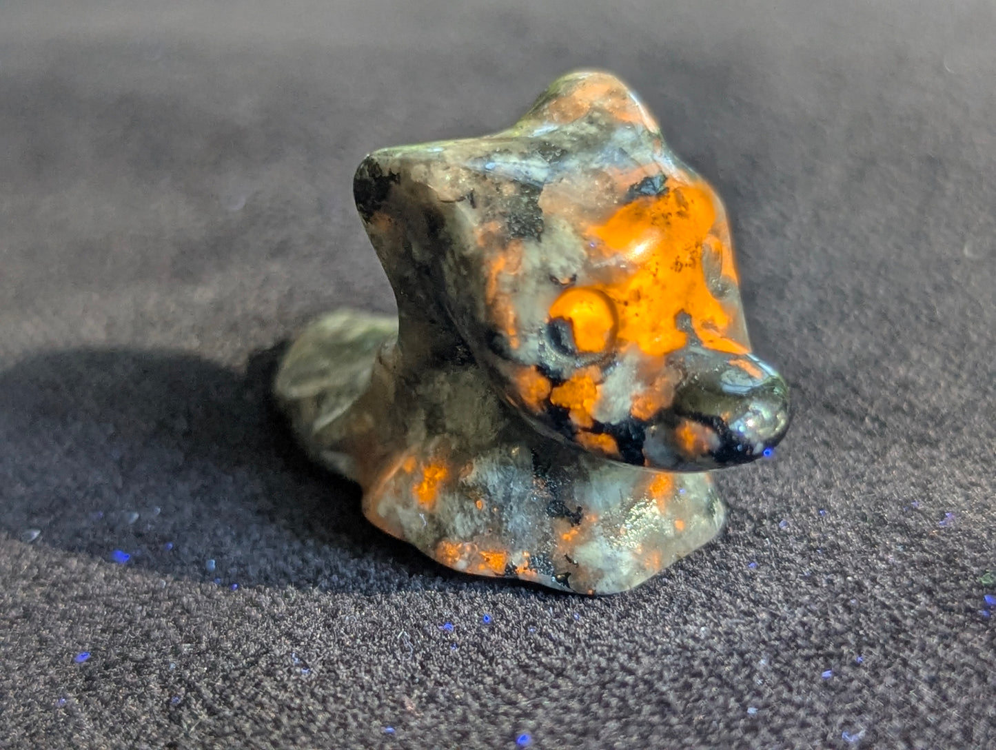 Tiny Zero Ghost Dog Mineral Totem ~ 1"
