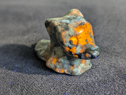 Tiny Zero Ghost Dog Mineral Totem ~ 1"