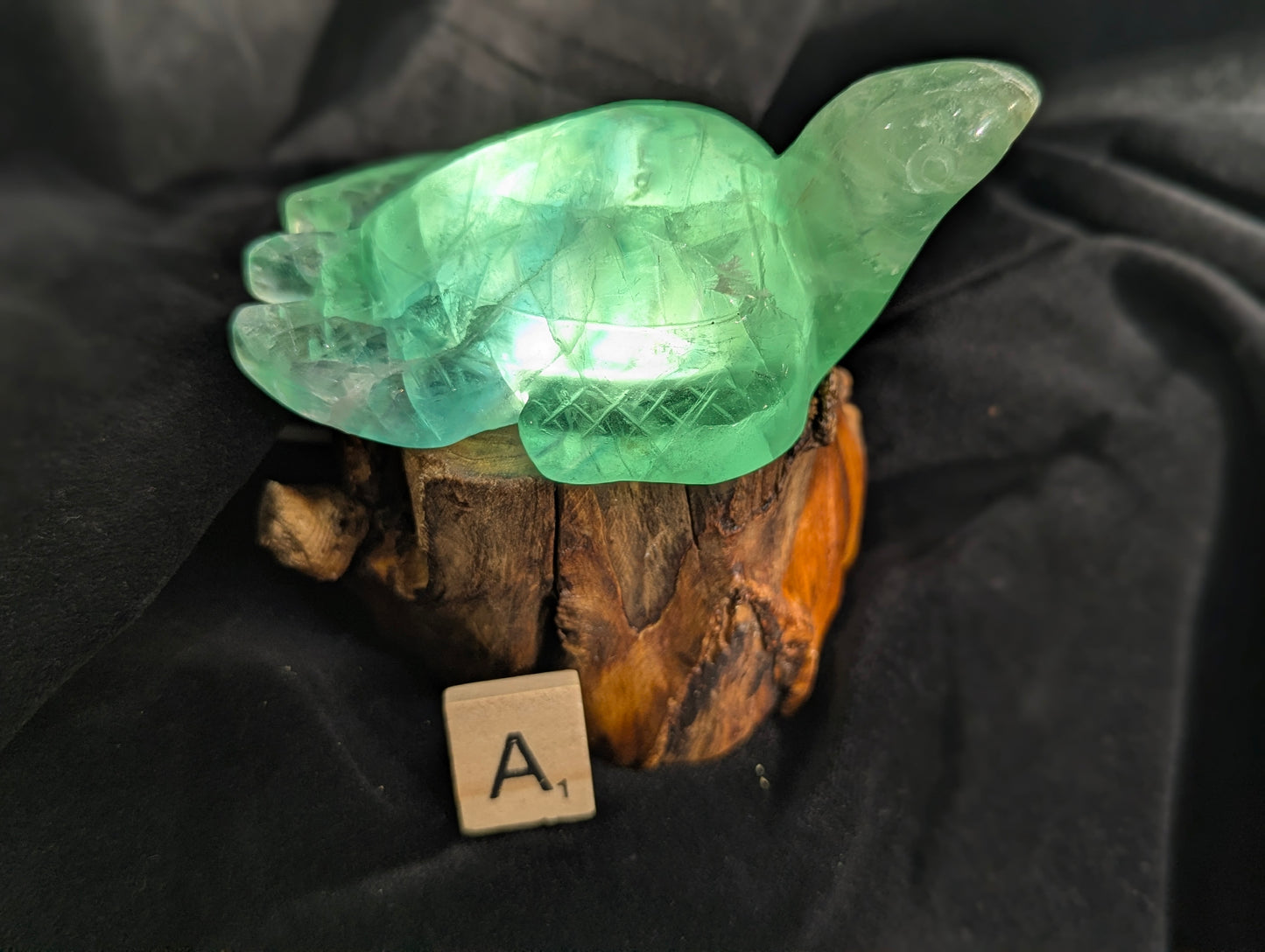 Rainbow Fluorite Sea Turtle Carvings