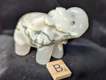 Moss Agate Elephants ~ 2.3in., 190g