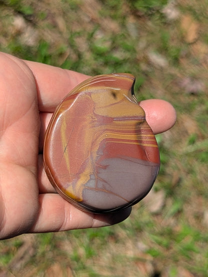 Cozy Fox Carving, Black Obsidian, Blue Aventurine and Mookaite Jasper - 105g