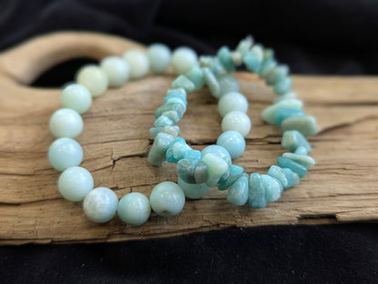 Amazonite Bracelet — 8mm & Chip
