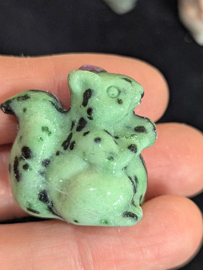 Tiny Squirrel Mineral Totem ~ 1"