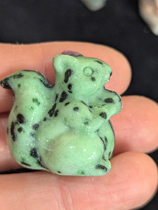 Tiny Squirrel Mineral Totem ~ 1"