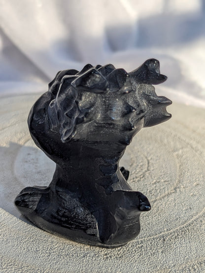 Black Obsidian Dragon Trio, "See No Evil, Hear No Evil, Speak No Evil" | Auspiciousness, Wisdom, Mindfulness | ~ 2.5in.