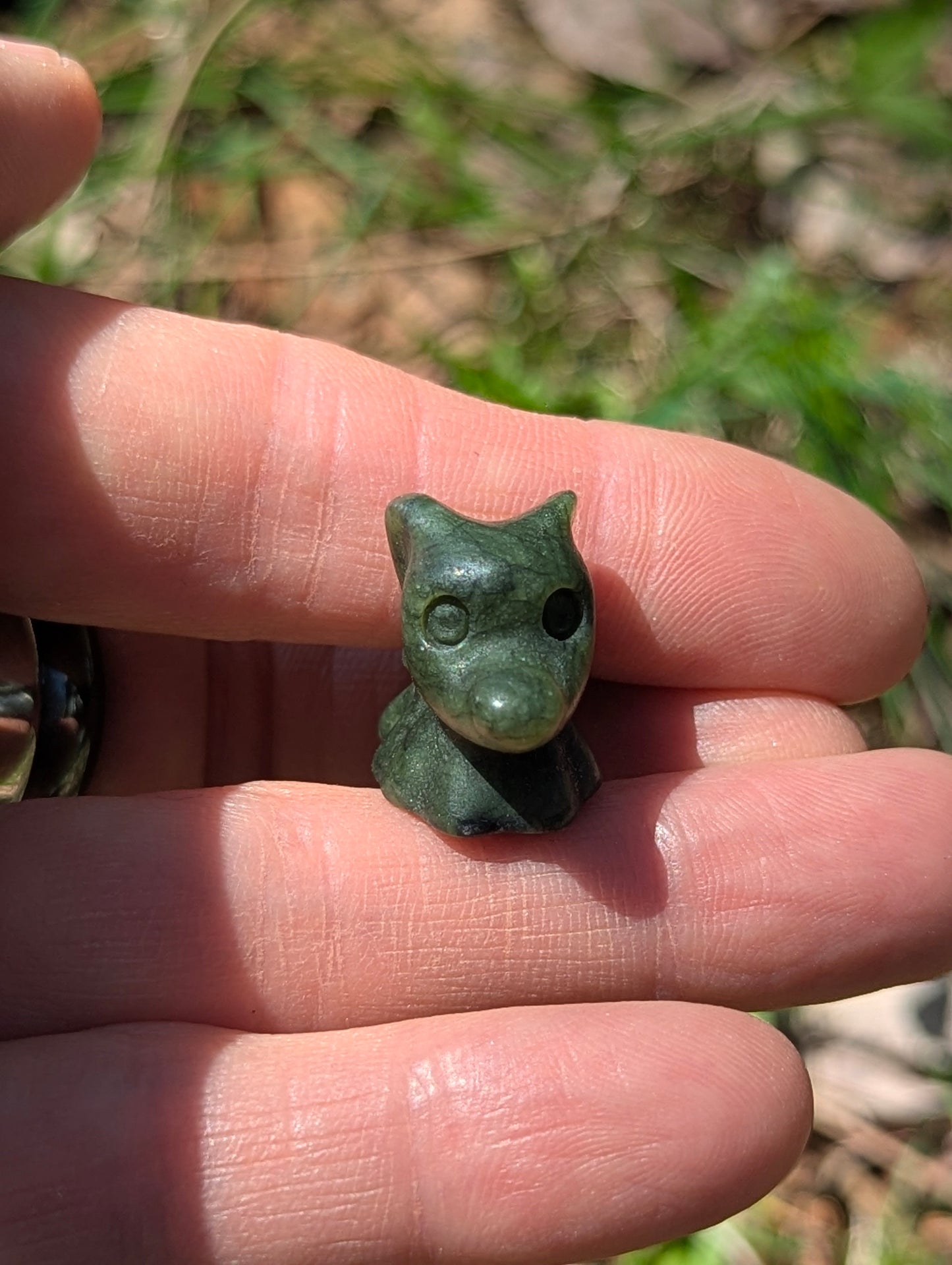 Tiny Zero Ghost Dog Mineral Totem ~ 1"