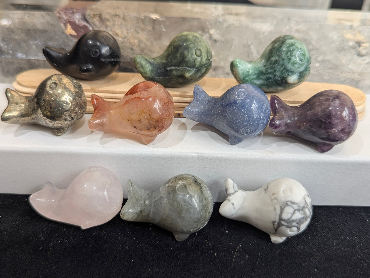 Tiny Whale Mineral Totem ~ 1"