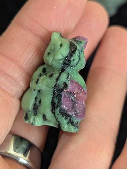 Tiny Squirrel Mineral Totem ~ 1"