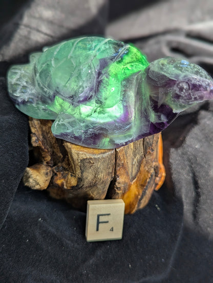 Rainbow Fluorite Sea Turtle Carvings