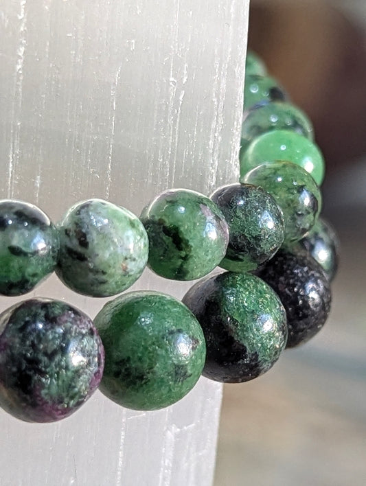 Ruby in Zoisite Bracelet 6mm & 8mm — Vitality + Heart Alignment