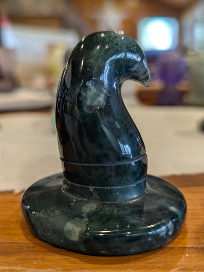 Crystal Witch's Hat Carvings – Sphalerite, Amethyst, Red Jasper & Blue Onyx