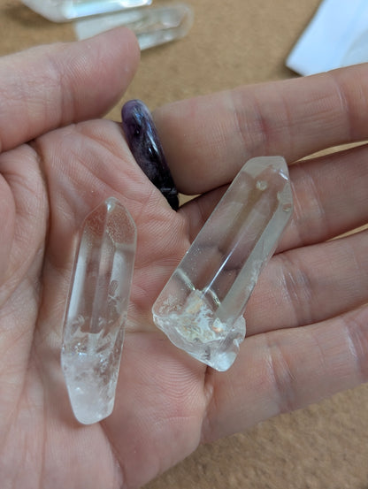 Polished Clear Quartz Points | Amplification, Clarity, Alignment | ~ 25g, 2-3 Quartz Points