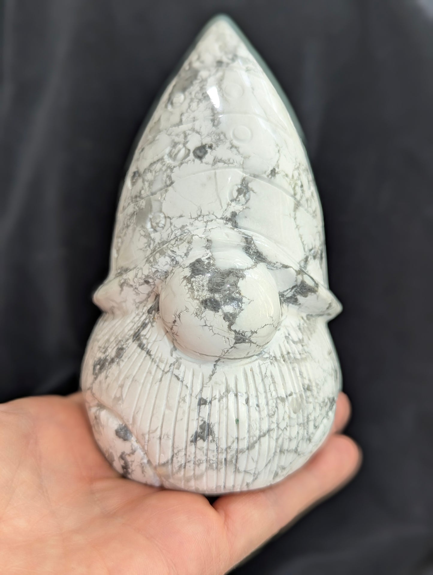 Howlite Gnome | Calm, Patience, Guardianship | ~ 5in, 880g