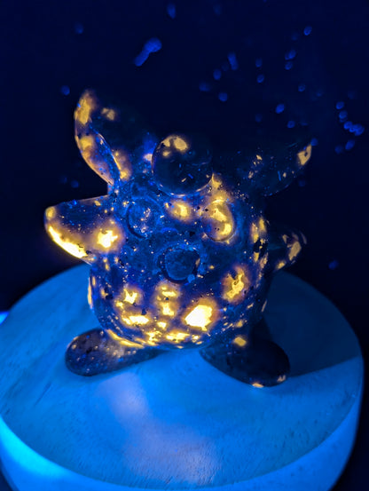 Sculptures inspirées de Pokémon en yooperlite – Figurines en cristal fluorescent UV (5,7–7 cm, 110–295 g)