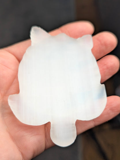 Luminous Selenite Sea Turtle Carvings | ~3.3in., ~ 90g