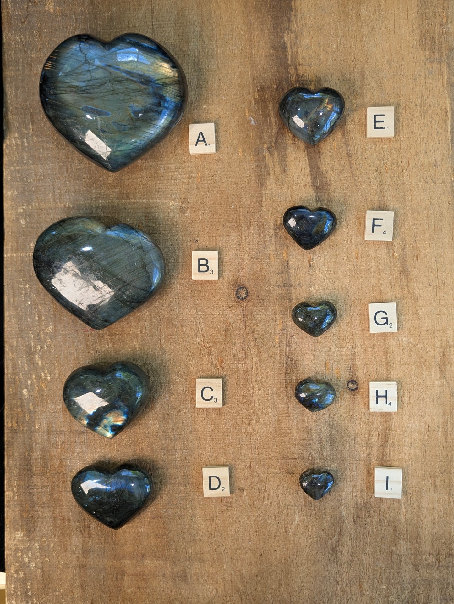 Labradorite Hearts