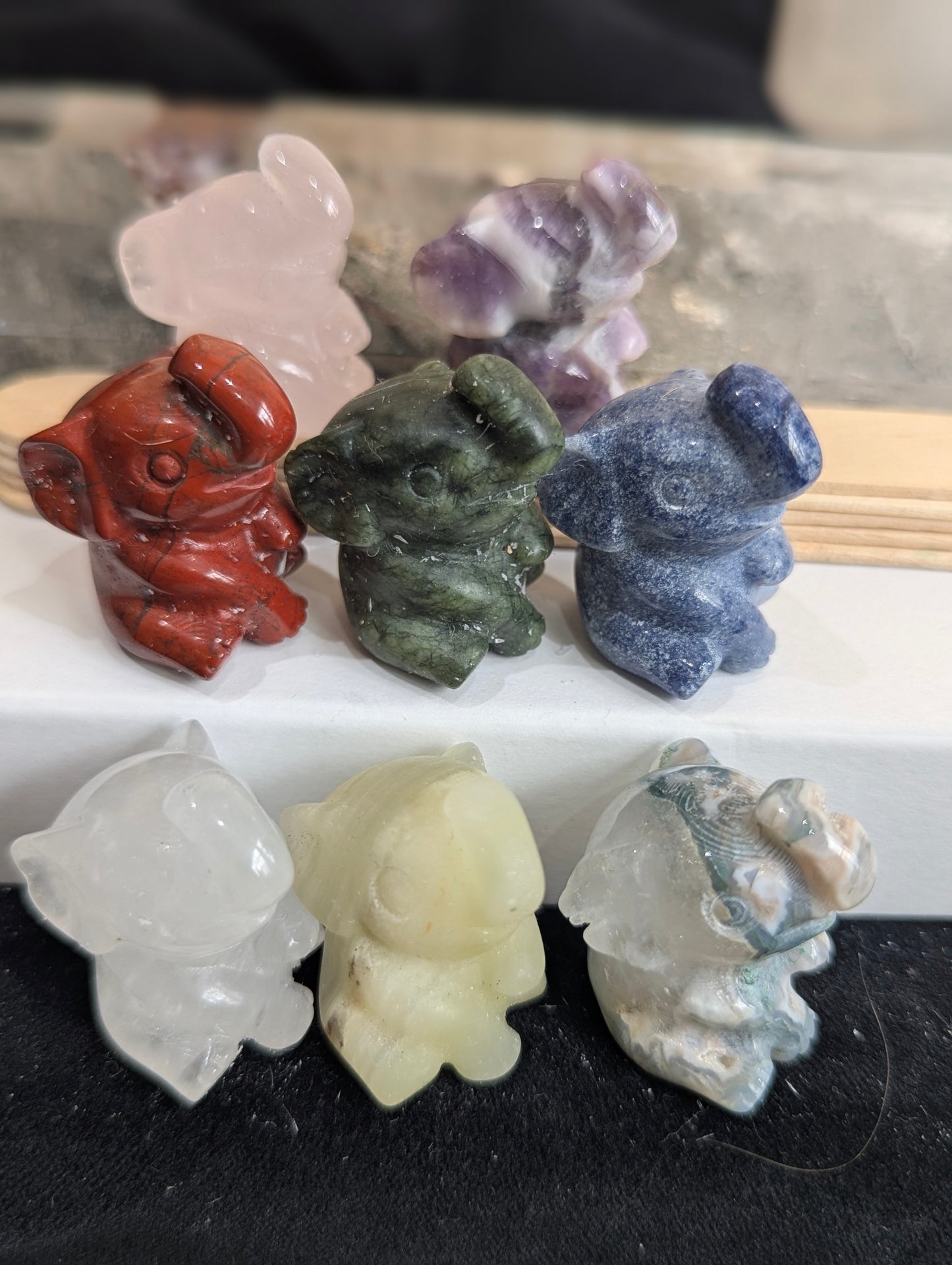 Tiny Baby Elephant Mineral Totem ~ 1"
