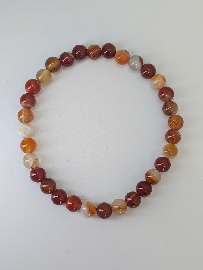Natural Sardonyx bracelet with rich red and golden hues