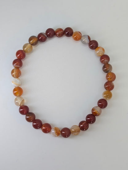 Natural Sardonyx bracelet with rich red and golden hues