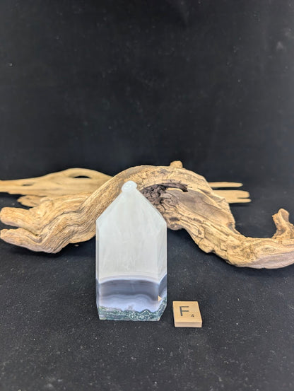 Back view of Variant F showing the organic earth-toned matrix.