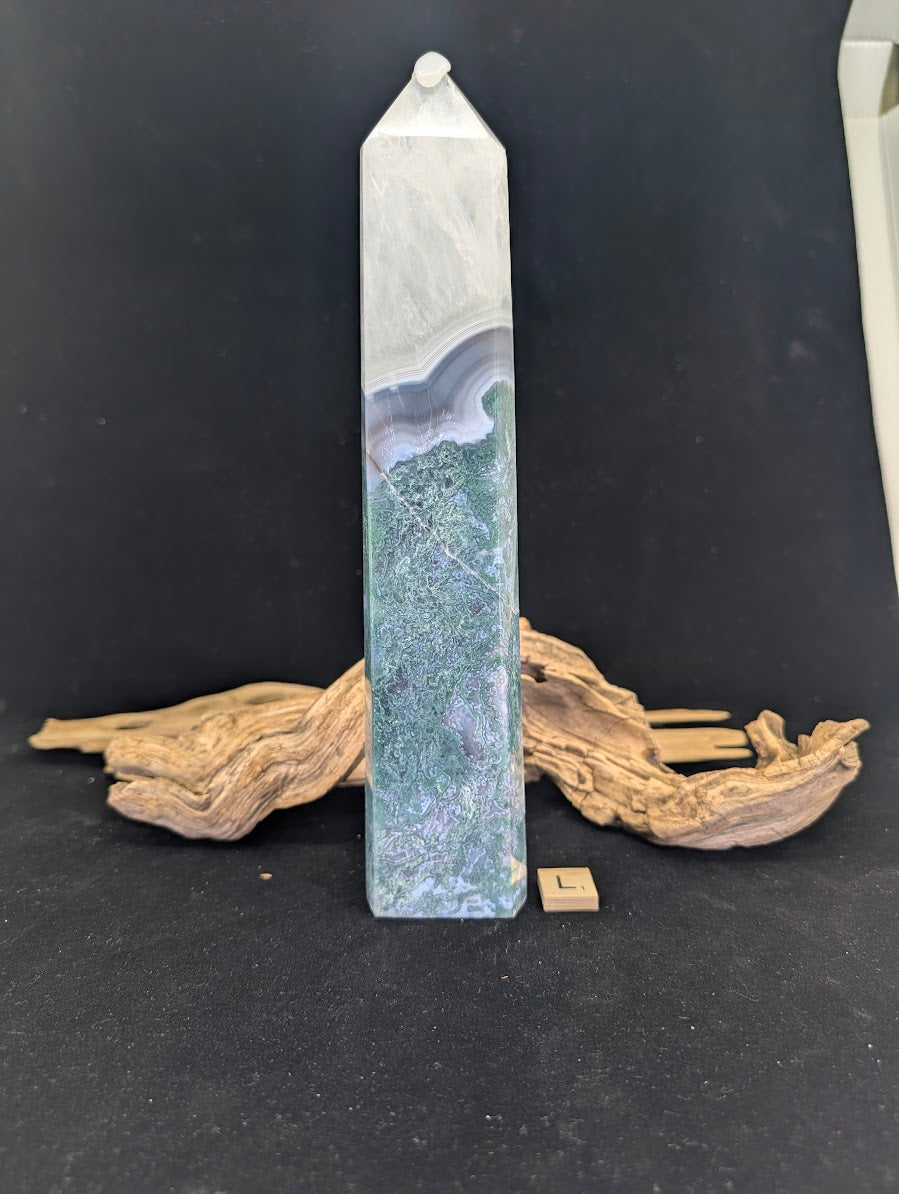 Back view of Variant L displaying rhythmic agate layering.