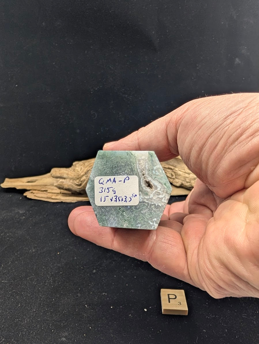 Base view of Variant P confirming 315g weight and 15x3.5cm dimensions.