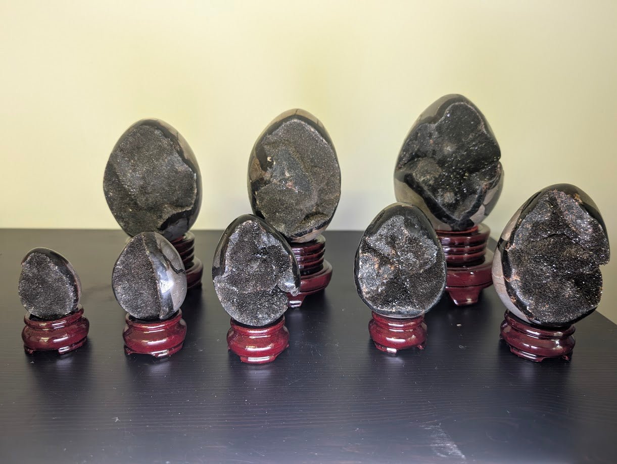 Septarian Dragon Eggs – Sparkling Calcite & Aragonite Geodes - Legacy Crystals and Minerals