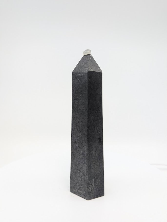 Slim polished Shungite tower from Karelia Russia – 300g grounding stone