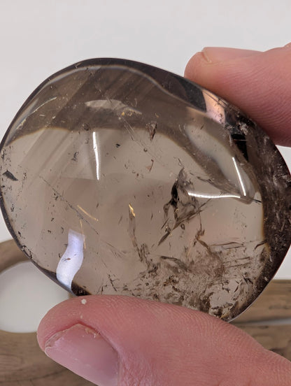 High-clarity large Lwena Smokey Citrine showing distinct clove-brown color zoning.