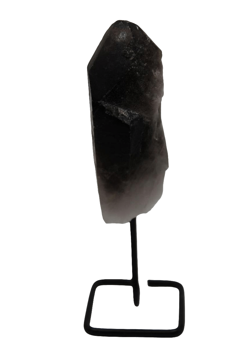 Smoky Quartz Crystal on Metal Stand – Garden/Phantom Inclusions, Brazil - Legacy Crystals and Minerals