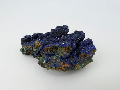 Sparkling Azurite Crystal Cluster with Malachite - 4 x 3.5 x 1.75 Inches, 177 Grams - Legacy Crystals and Minerals