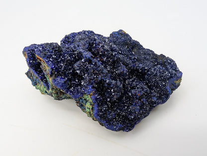 Sparkling Azurite Crystal Cluster with Malachite - 4 x 3.5 x 1.75 Inches, 177 Grams - Legacy Crystals and Minerals