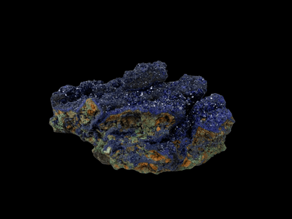 Sparkling Azurite Crystal Cluster with Malachite - 4 x 3.5 x 1.75 Inches, 177 Grams - Legacy Crystals and Minerals