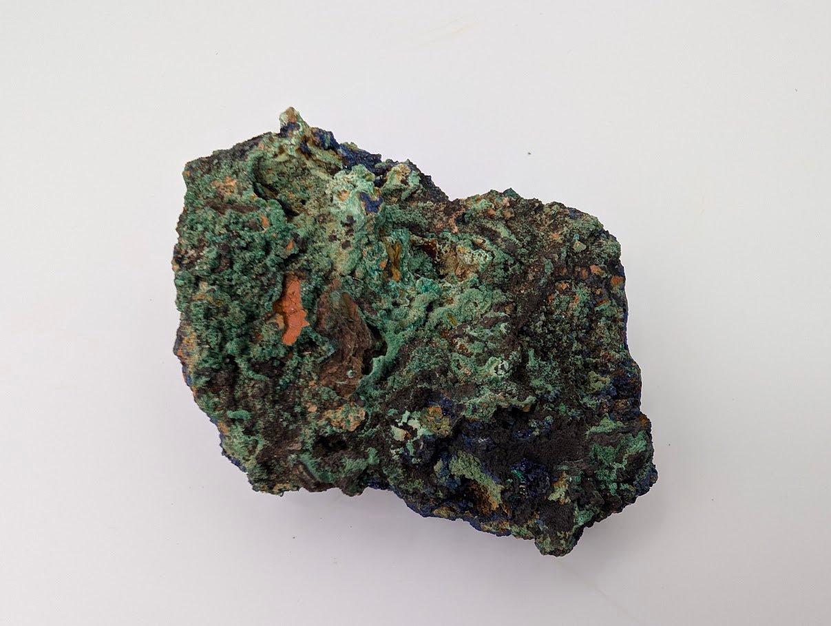 Sparkling Azurite Crystal Cluster with Malachite - 4 x 3.5 x 1.75 Inches, 177 Grams - Legacy Crystals and Minerals