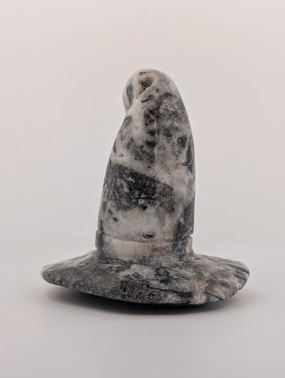 Sphalerite witch hat carving – front view