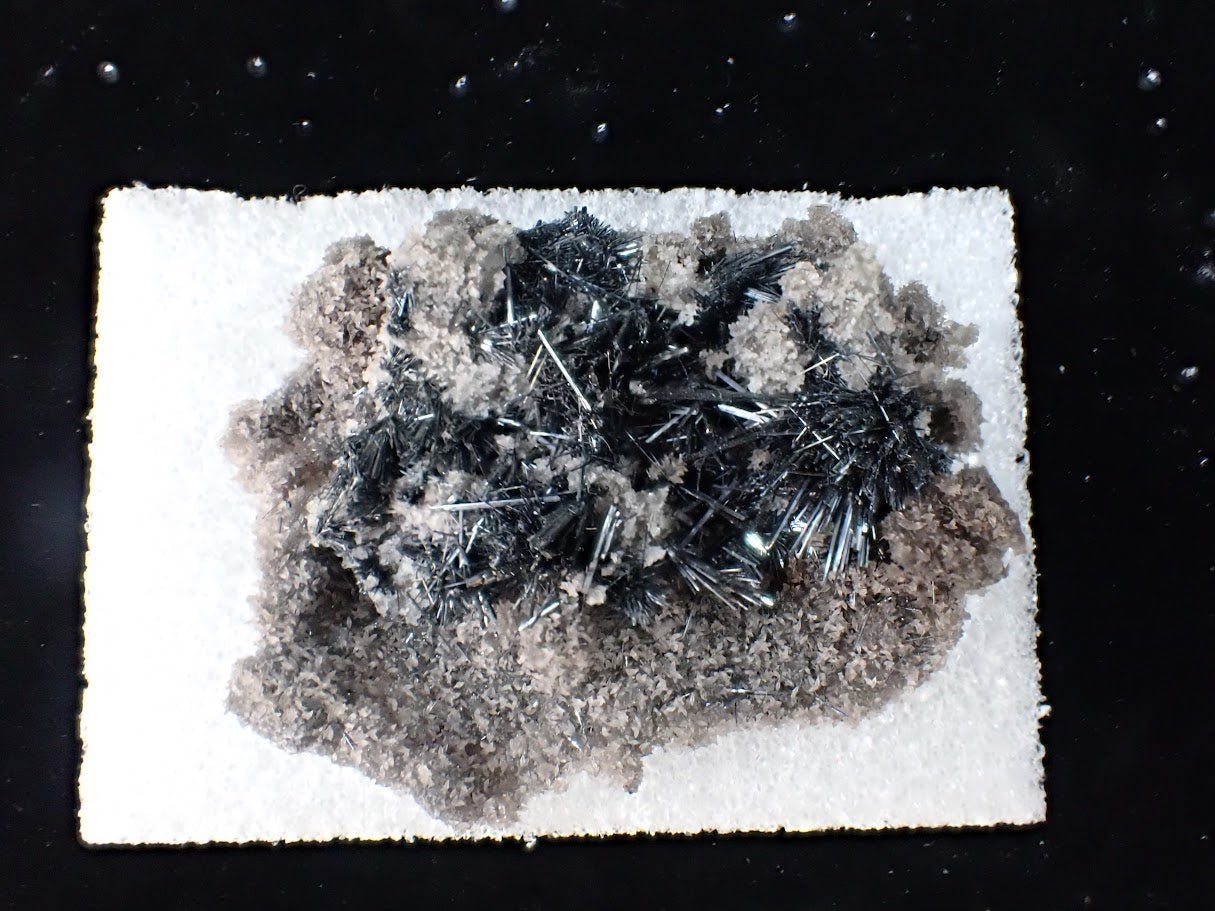 Stibnite with Calcite on Matrix – Romania - Legacy Crystals and Minerals