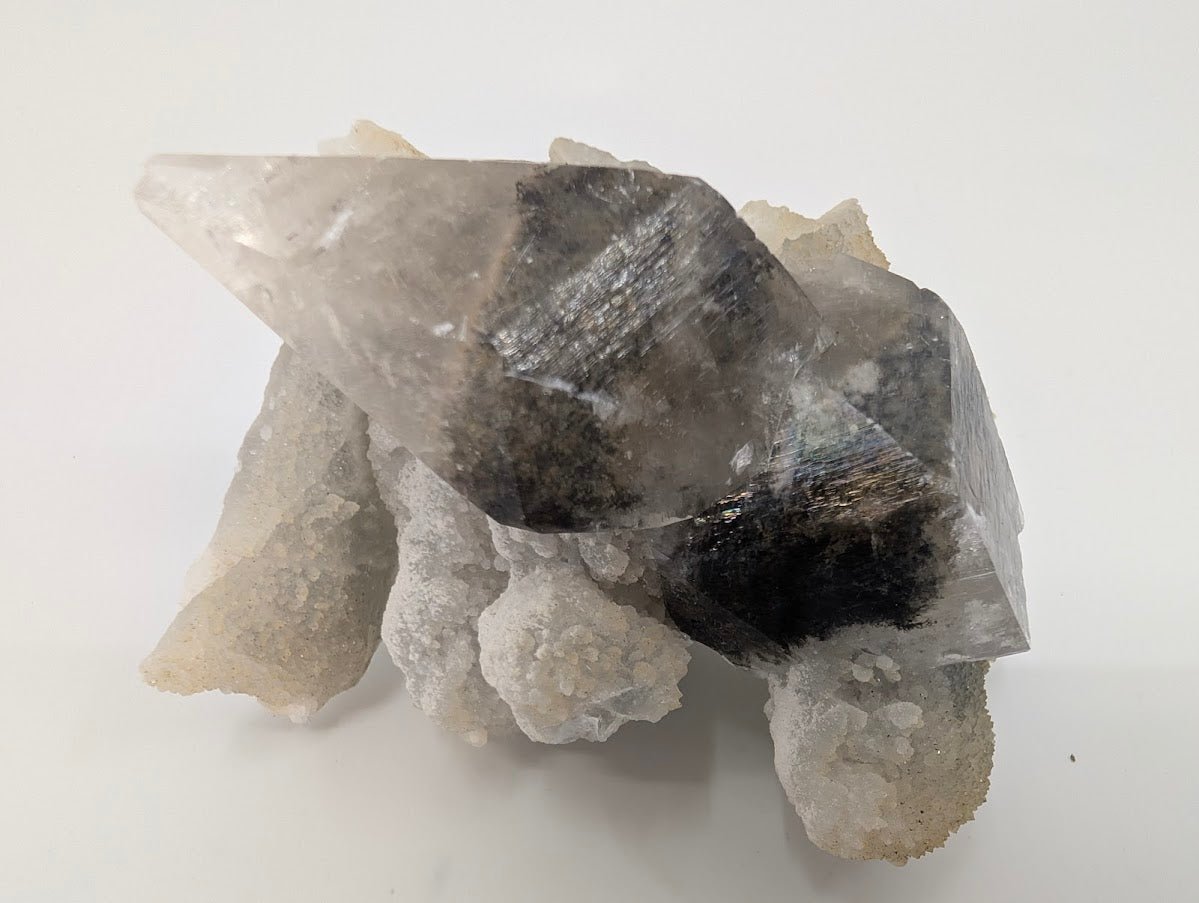 Striking Dogtooth Calcite with Dendritic Inclusions and Sugar Sphalerite - Legacy Crystals and Minerals