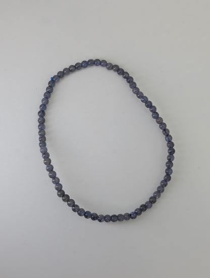 Natural tanzanite 3mm gemstone bracelet ideal for stacking