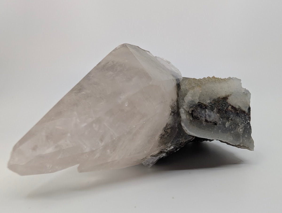 Twin Point Dogtooth Calcite with Dendritic Inclusions and Sugar Sphalerite - Legacy Crystals and Minerals