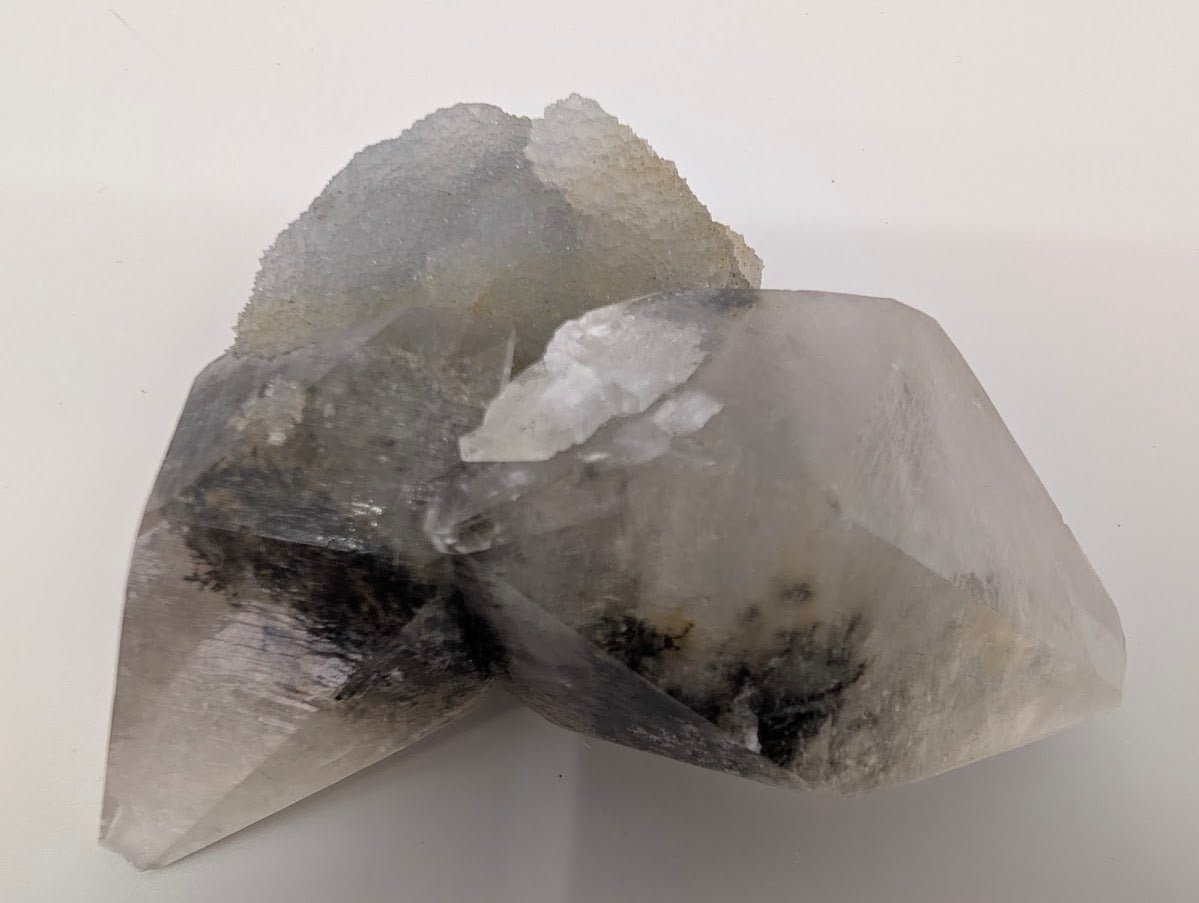Twin Point Dogtooth Calcite with Dendritic Inclusions and Sugar Sphalerite - Legacy Crystals and Minerals