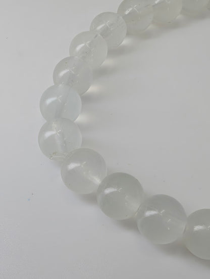 Macro image of Velvet Fluorite beads highlighting clarity and natural banding