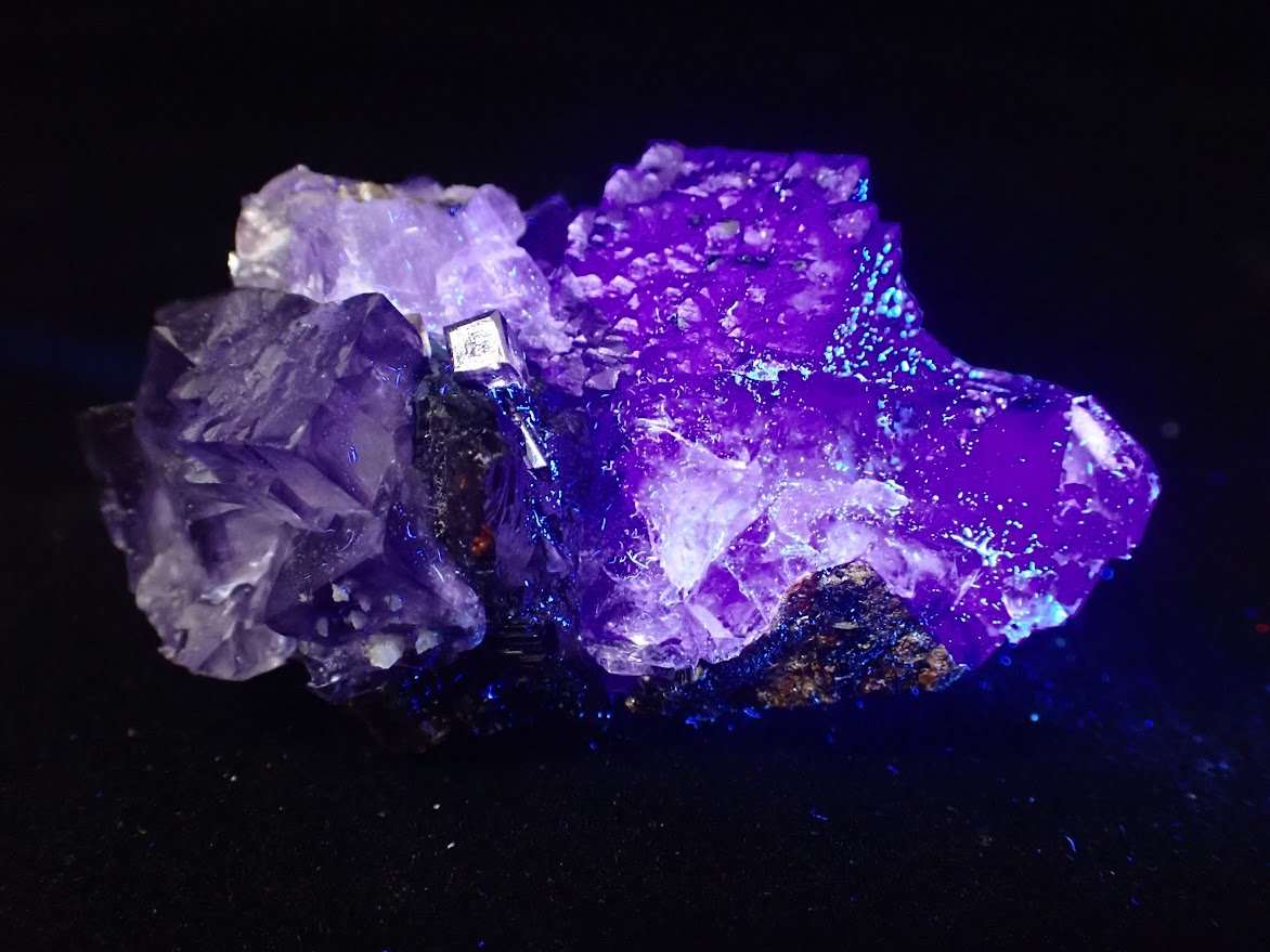 Violet Fluorite with Sphalerite – Elmwood Mine, Tennessee, USA - Legacy Crystals and Minerals