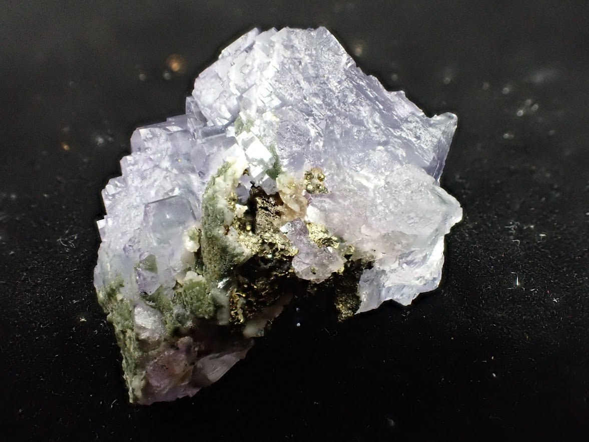 Vivid Purple Yaogangxian (YGX) Fluorite with Golden Pyrite (1″ × 1″ × 1″, 37g) - Legacy Crystals and Minerals