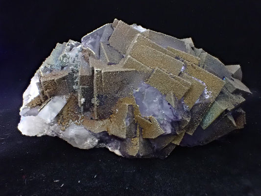 Vivid YGX Fluorite with Golden Pyrite (2″ × 3.5″ × 2″, 241g) - Legacy Crystals and Minerals