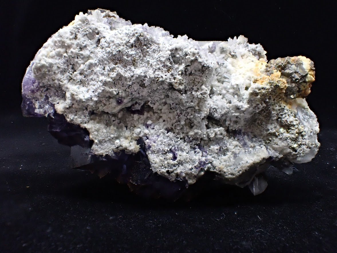 Vivid YGX Fluorite with Golden Pyrite (2″ × 3.5″ × 2″, 241g) - Legacy Crystals and Minerals