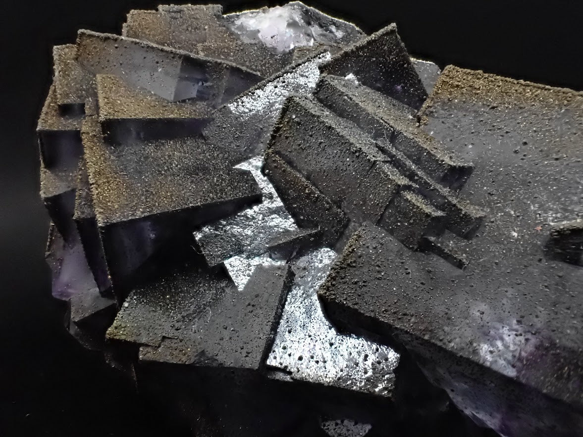 Vivid YGX Fluorite with Golden Pyrite (2″ × 3.5″ × 2″, 241g) - Legacy Crystals and Minerals