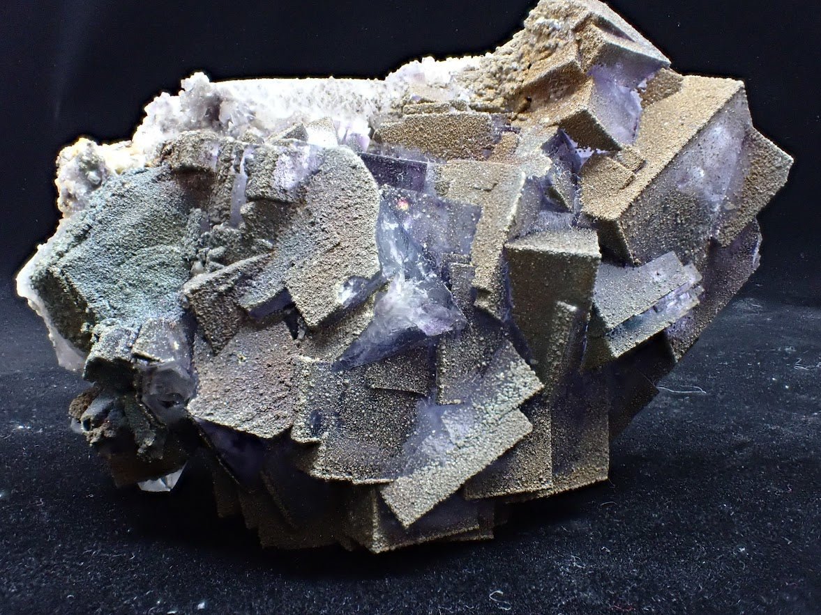 Vivid YGX Fluorite with Golden Pyrite (2″ × 3.5″ × 2″, 241g) - Legacy Crystals and Minerals