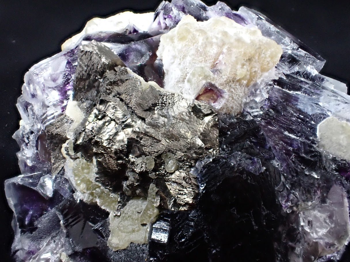 Yindu Fluorite with Barite, Chalcedony and Pyrite – Inner Mongolia, China - Legacy Crystals and Minerals