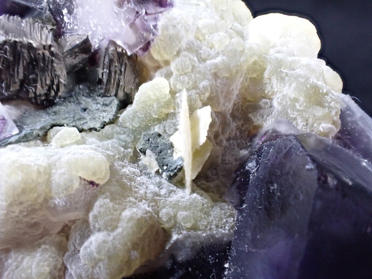 Yindu Fluorite with Barite, Chalcedony and Pyrite – Inner Mongolia, China - Legacy Crystals and Minerals